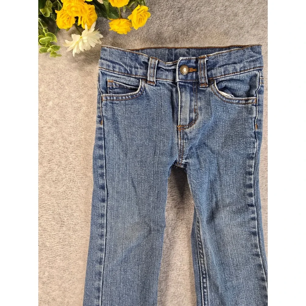 Carhartt Toddler Boys 3T Blue Denim Jeans Straight Leg Adjustable Waist Stretch